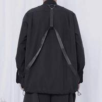 HOUZHOU Techwear męskie zestawy Punk czarne spodnie Cargo koszula męska zestaw koszule z długim rękawem w koreańskim stylu moda uliczna Hip Hop wiosna Harajuku 3